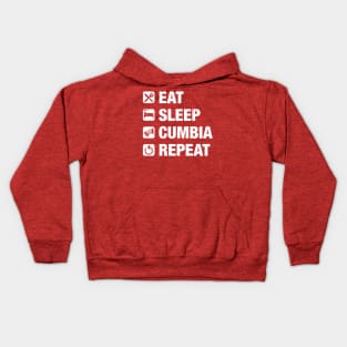 Eat, Sleep, Cumbia, Repeat Kids Hoodie